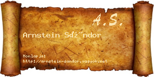 Arnstein Sándor névjegykártya